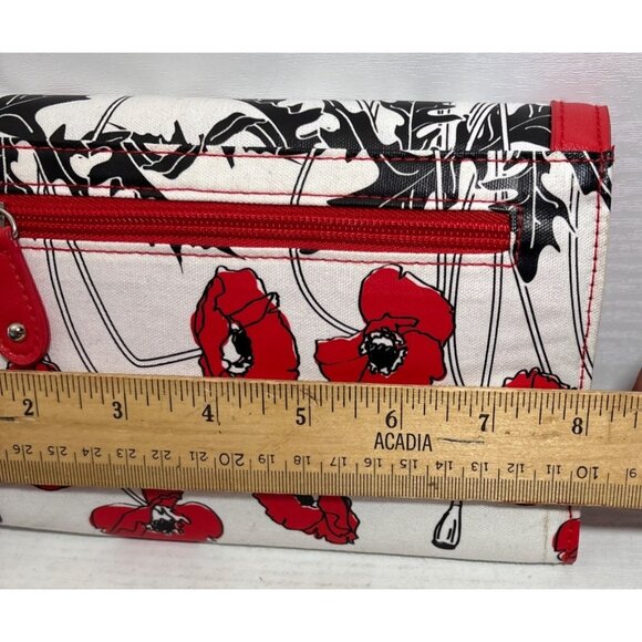 Legion Red & White Floral Wallet With Matching Key Holder Poppies 8 x 5" - Picture 10 of 16